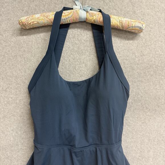 Halara Softlyzero Romper Skort Pockets Cool Touch Blue Medium NEW NWT - Picture 2 of 8